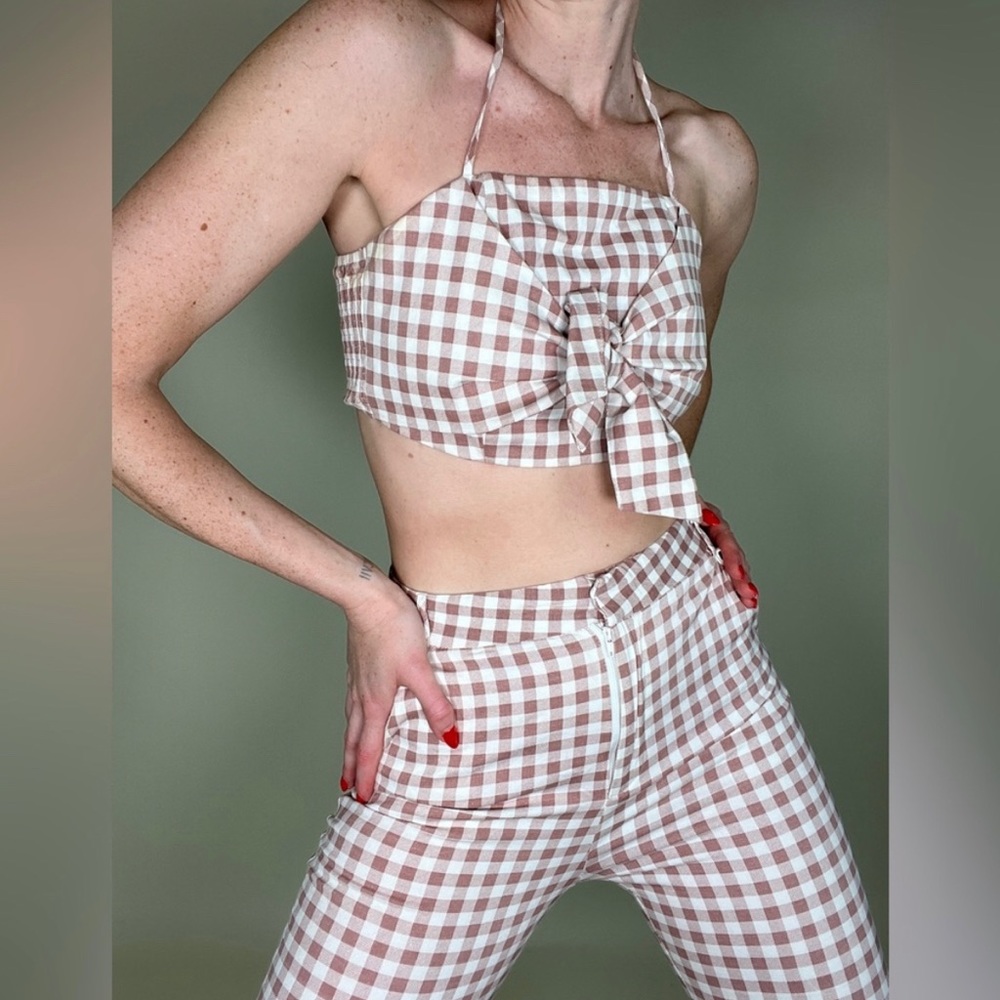 Pink gingham 2 piece set